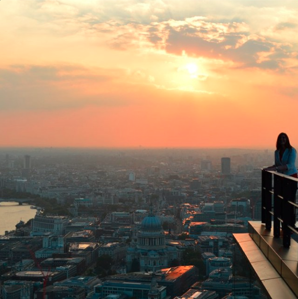 The view over London from the top of the Cheesegrater building.