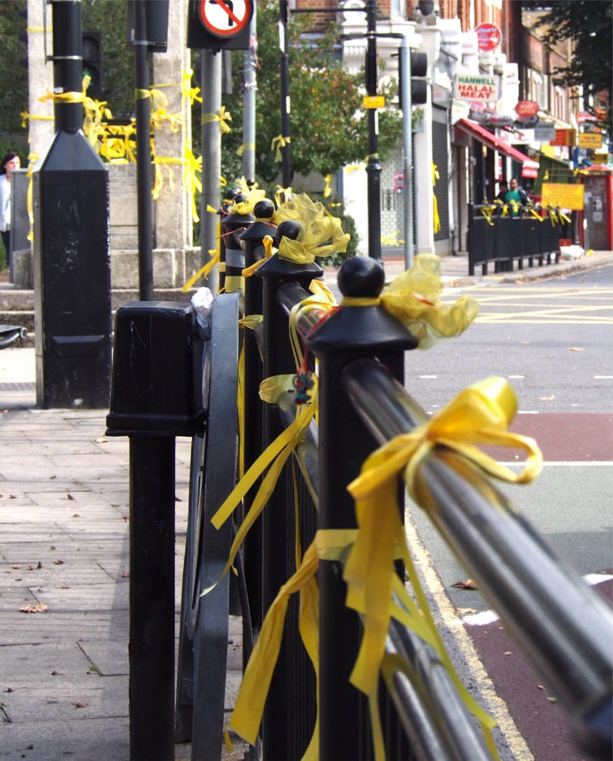 More tributes in Hanwell Broadway. 