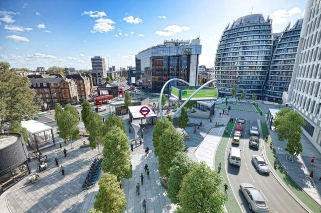 Artist's impression of the new public space at Old Street.