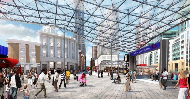 Artist's impression of the new Vauxhall bus station.