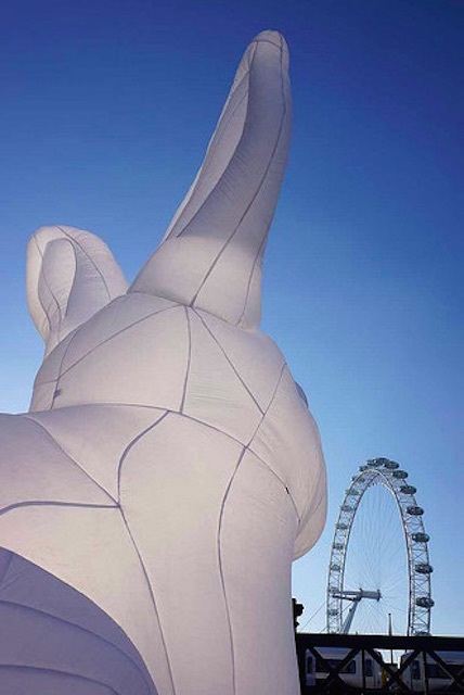 One of the rabbits forming part of Southbank Centre's Winter Festival. Photo: Andrew Smith