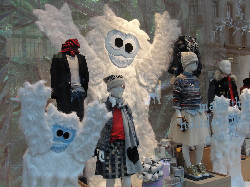 J.Crew goes with funky yetis and rather freaky-looking kids.