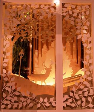 Belgraves hotel is a cut above the rest with a paper display created by artist Terry Jackson.