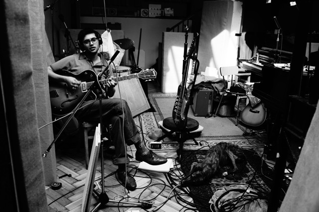 Lewis during the recording of the trio's album