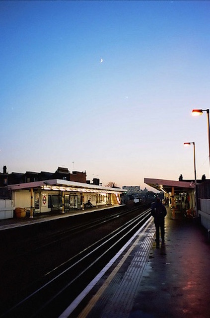 Twilight at Shepherd's Bush Market station. Photo: Olly Denton
