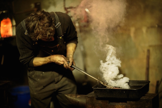 Cooling the steel in water