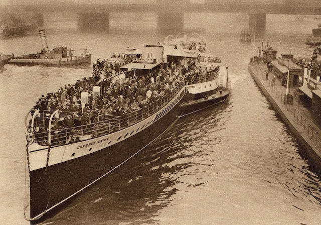 For well over a century Londoners have enjoyed a pleasure trip on the Thames. This picture shows a boat trip in 1924. Today we think Thames Clippers offer a far more convenient, comfortable and interesting way to spend a day. 