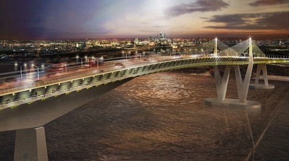 Image of proposed Gallions Reach bridge released by Chamber of Commerce last year