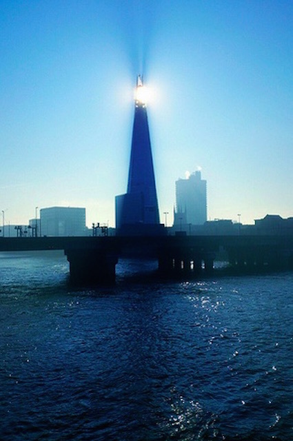 The Shard tries to perform its own solar eclipse. Photo: Jerry Clack (2013)