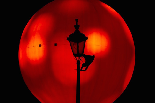 A giant sun was installed in Trafalgar Square as an advert for a certain juice company. Photo: Mike Murphy (2012)