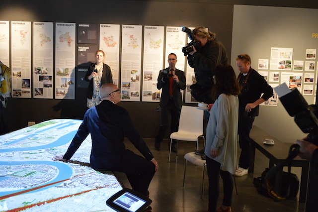 Peter Murray proved a popular focus for photographers. He's the Chair of NLA, so he's allowed to sit on the map.
