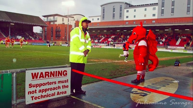 Dragon mascot at Leyton Orient's Matchroom Stadium. Photo: grot spotter (2012)