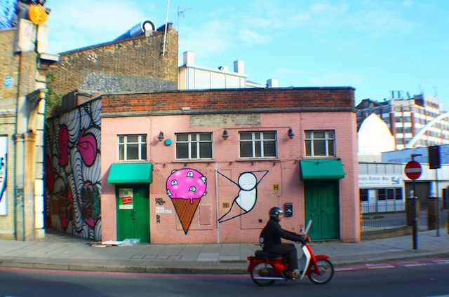 Stick ice cream street art near Brick Lane. Photo: liborius (2010)