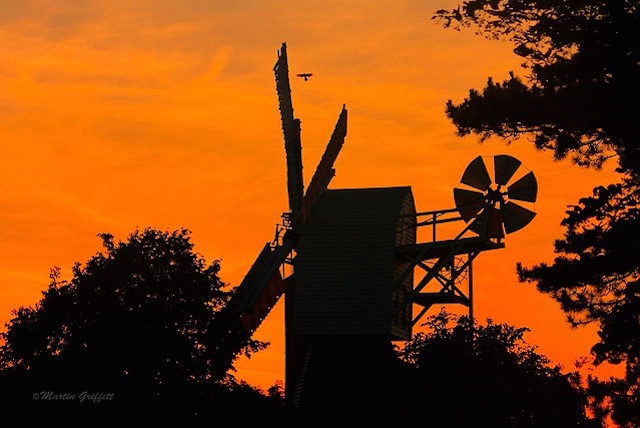 Wimbledon Windmill in silhouette. Photo: Martin Griffett (2009)