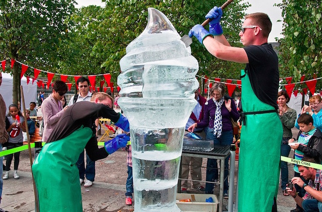 Ice sculpture 
at the 1st annual Ice Cream Festival in London. Photo: Simon Kimber (2012)
