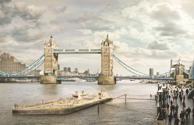 Thames Baths Project (due for completion 2017). Swimmers can bathe in naturally filtered river water pools and recreation space alongside the Victoria Embankment. 