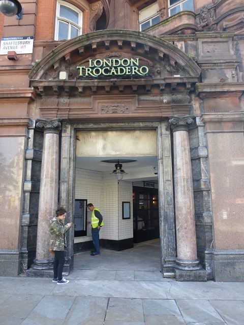 The main entrance is through this portal on the corner of Shaftesbury Avenue and Great Windmill Street.
