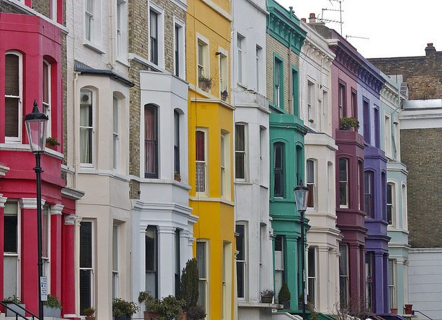 Rainbow houses in Notting Hill. Photo: Stephanie Sadler (2013)