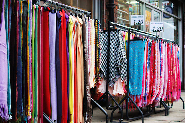 Colourful scarves of the East End. Photo: Stephanie Sadler (2011)