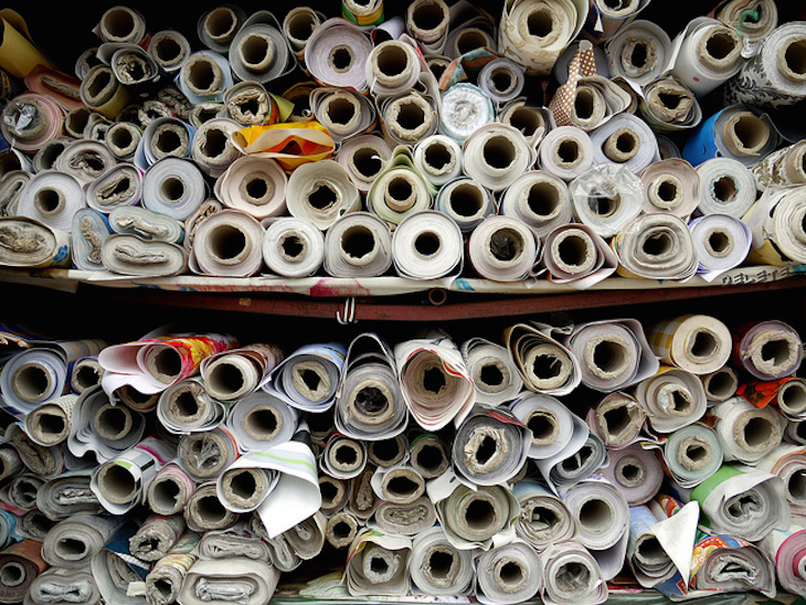 Rolls of fabric on Ridley Road: Photo: Delete (2012)