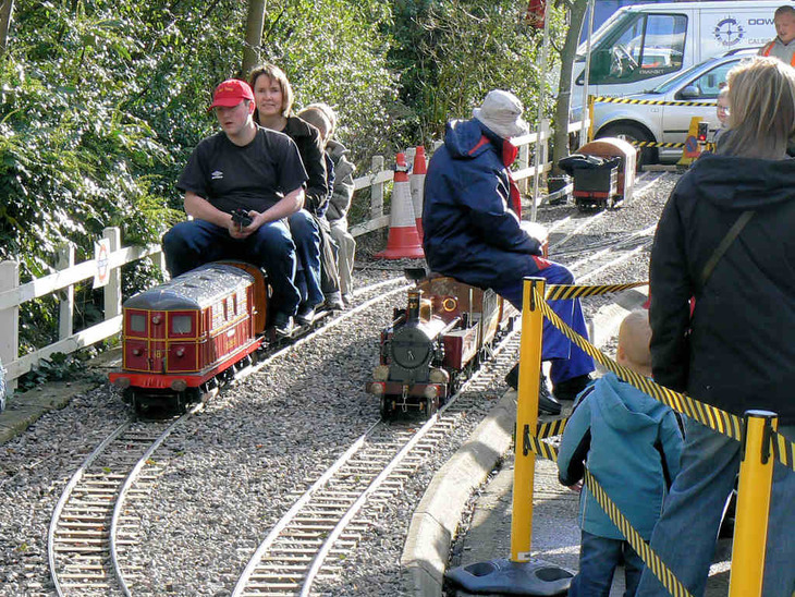 A miniature railway in operation