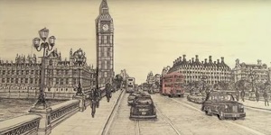 Watch An Artist Draw The Houses Of Parliament... Just By Glancing At It