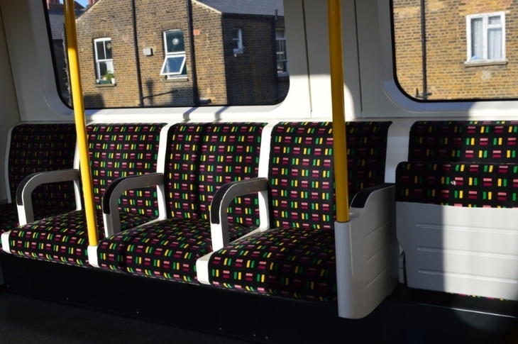 Moquette sample; design for the Victoria line, design number 30667,  designed by Bombardier, 2009