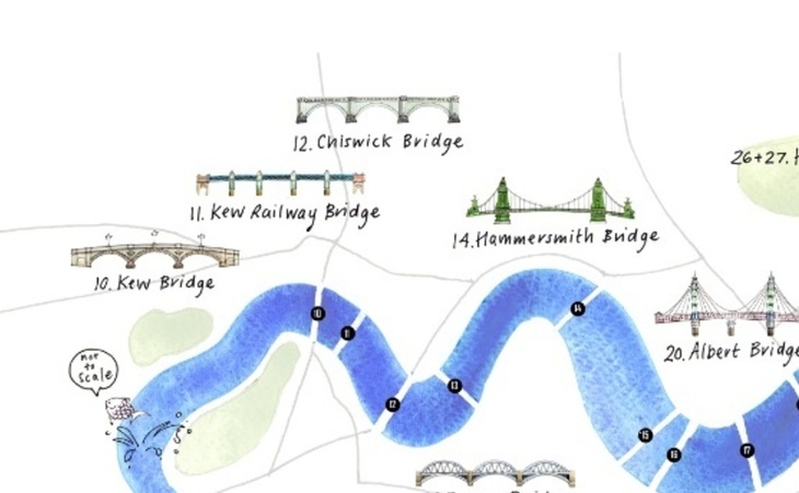 map of london bridges over the thames An Illustrated Map Of Bridges On The Thames Londonist map of london bridges over the thames