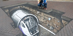 'Crossrail Train' Appears Beneath Street Outside Major London Museum