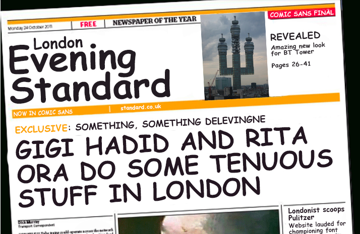 Evening Standard front cover.