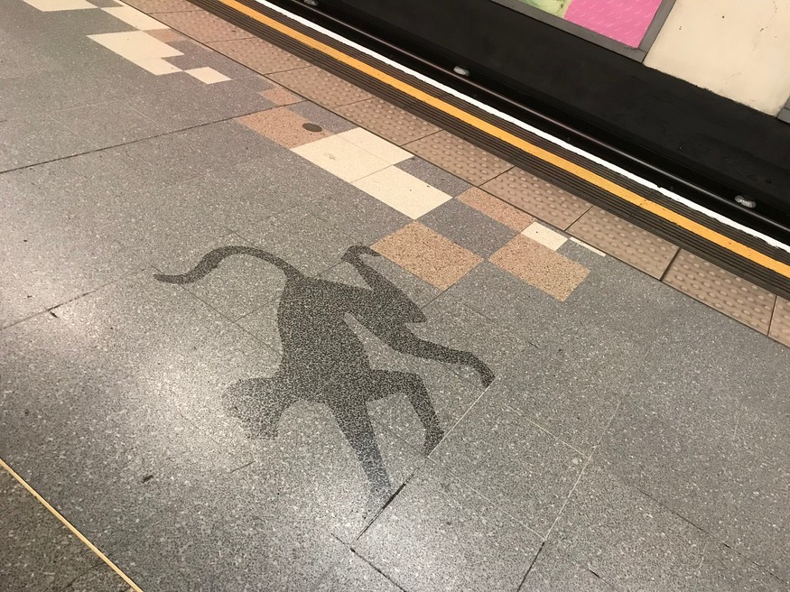 Monkey at South Kensington tube