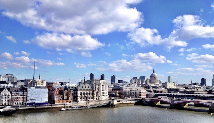 Afternoon tea at Oxo Tower Restaurant, with views of St Paul's, the Square Mile/City of London and River Thames