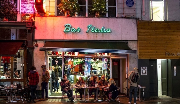Bar Italia serves great coffee long after it stops serving alcohol.