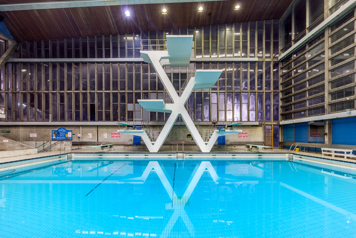 the diving boards at the pool