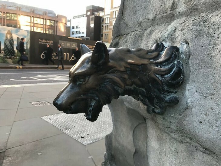 A water pump with a wolf's head