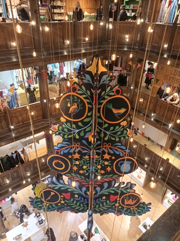 The tree hanging from the atrium