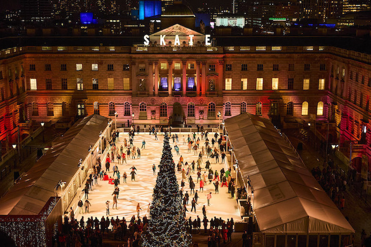 Ice skating in the courtyard at Somerset House
