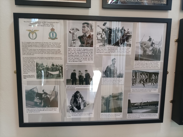 A display board with photos paying tribute to a fighter