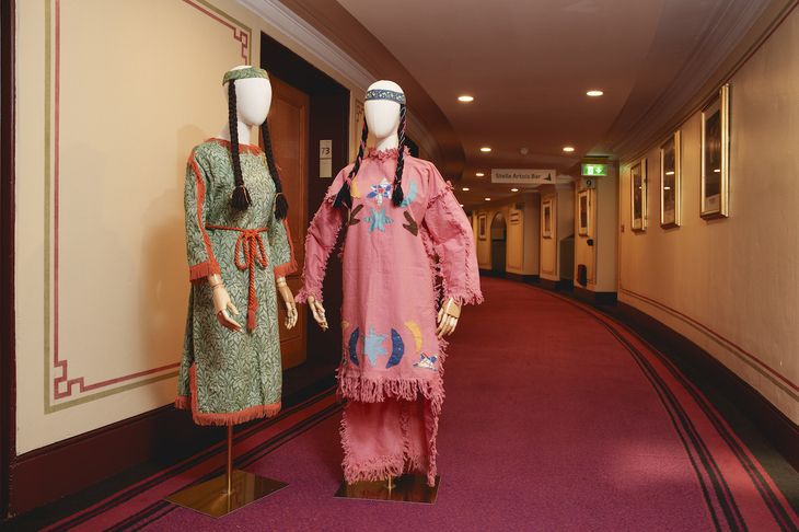 Native American costumes in the RAH's curved corridors