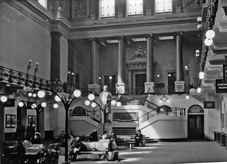 Inside Euston's grand old booking hall now demolished