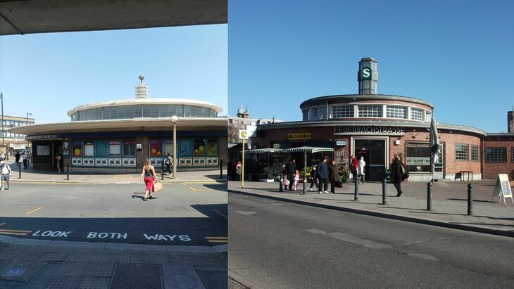 The two saucer esque stations next to one another