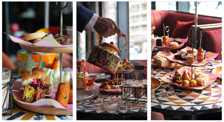 Best budget afternoon tea London: The Masala High Chai afternoon tea being served