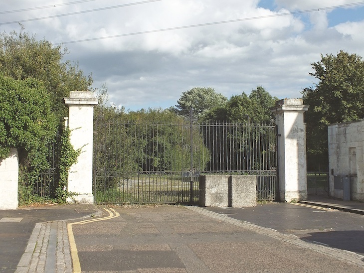 A set of gates into Beckton Gas Works