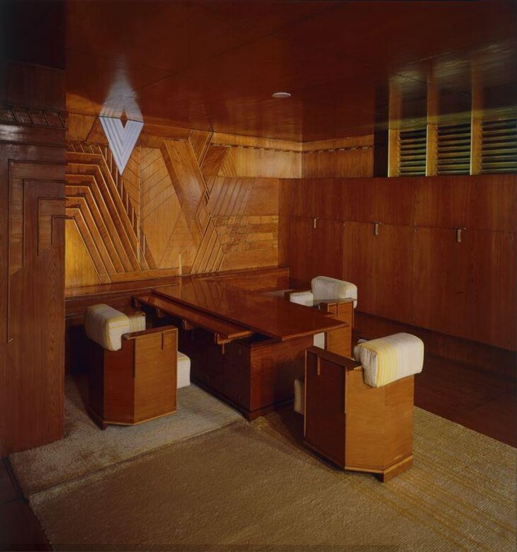 A beautiful wood panelled office