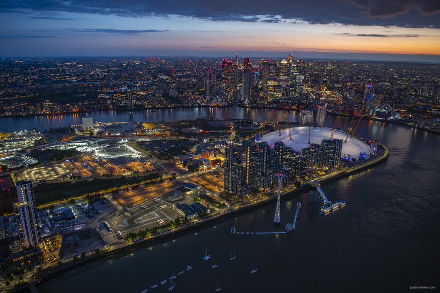 The O2 at night