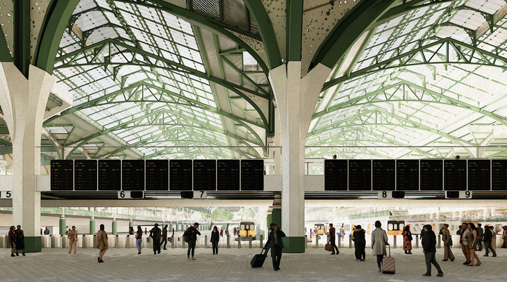 Render of the new station concourse