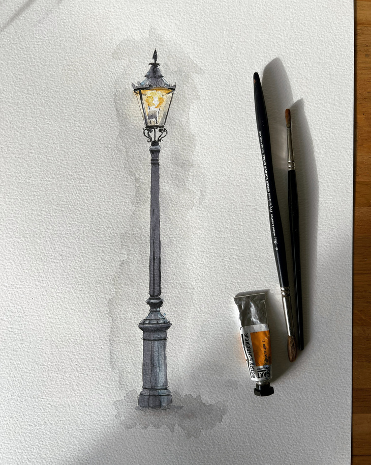 A gas lamp