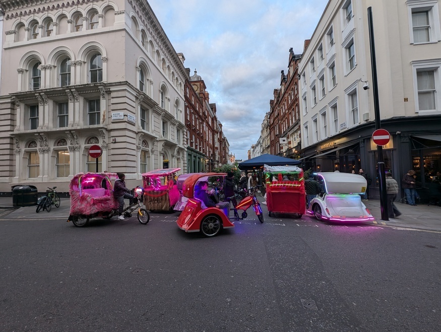A group of rickshaws