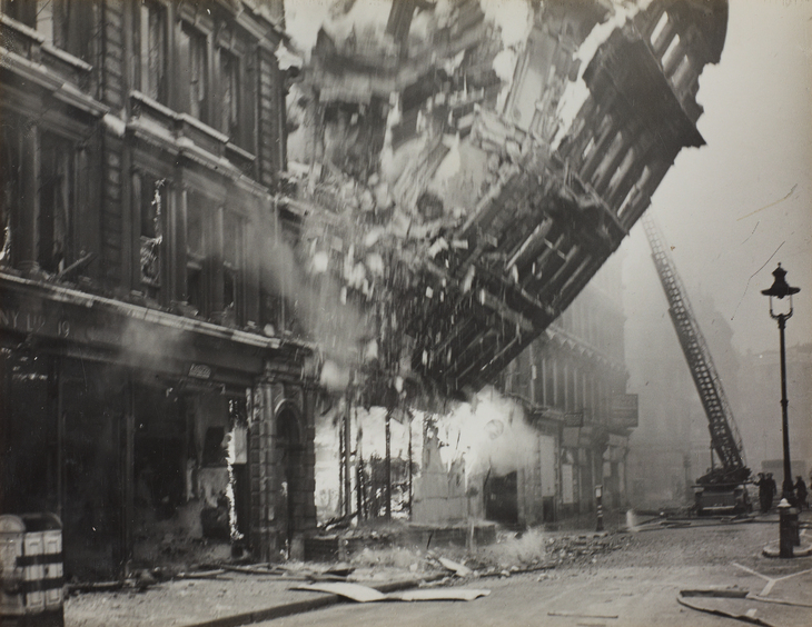 A building collapsing
