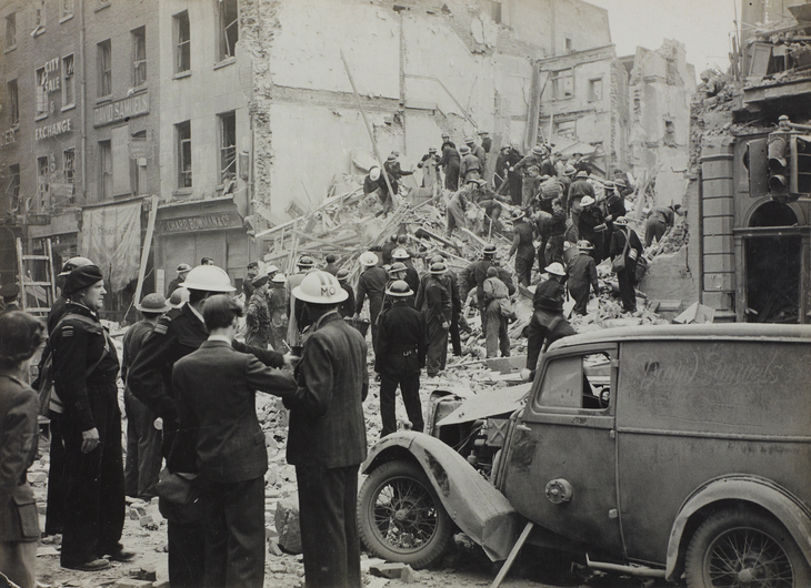 Firemen on the scene at the blitz